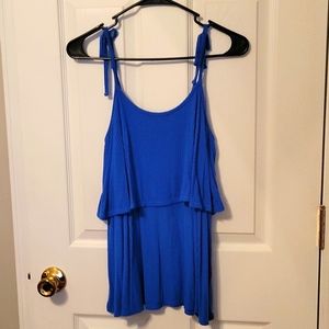 Time and True spaghetti strap layered top in cobalt blue size small